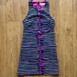 TRINA TURK Dress - LIKE NEW! - Shift Sleeveless Loma Stripe - Pink Blue White